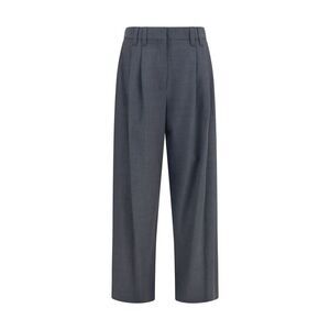 Brunello Cucinelli Gray Wool Oves Aries Dress Women's Pants